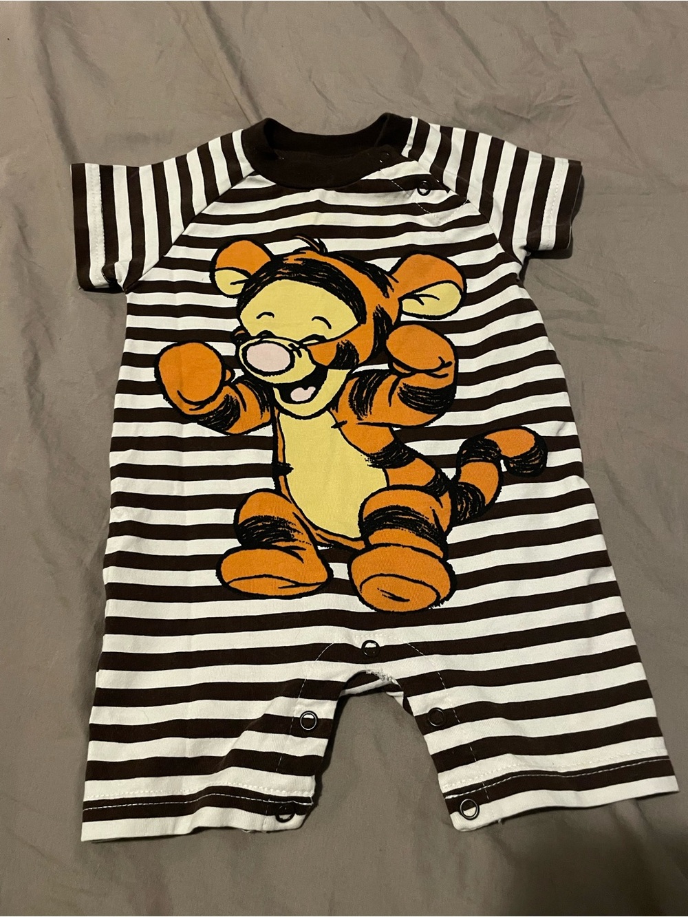 Striped Tigger Baby One-Piece Romper - Orange/Black